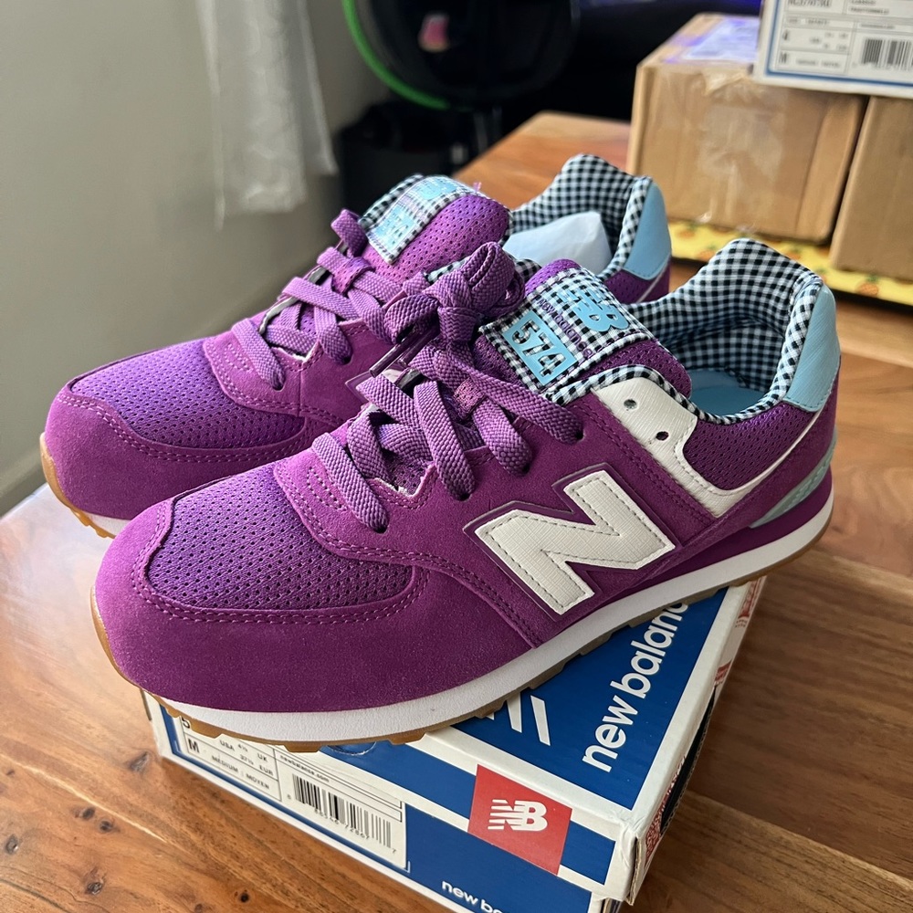 New Balance 574 [KL574SAG] Picnic Pack Kids Purple/White/light blue Sneaker